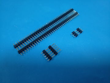 Çin 2.54mm-1np Pin Başlık Konektörü Çift Sıralı Faller H ： 2.5mm ， Siyah Renk Fabrika