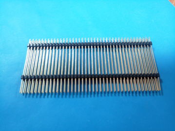 Çin 2.54mm-2np Çift Sıralı Faller Pin Header Konnektör H: 2.5mm L: 45.5mm, DIP Fabrika